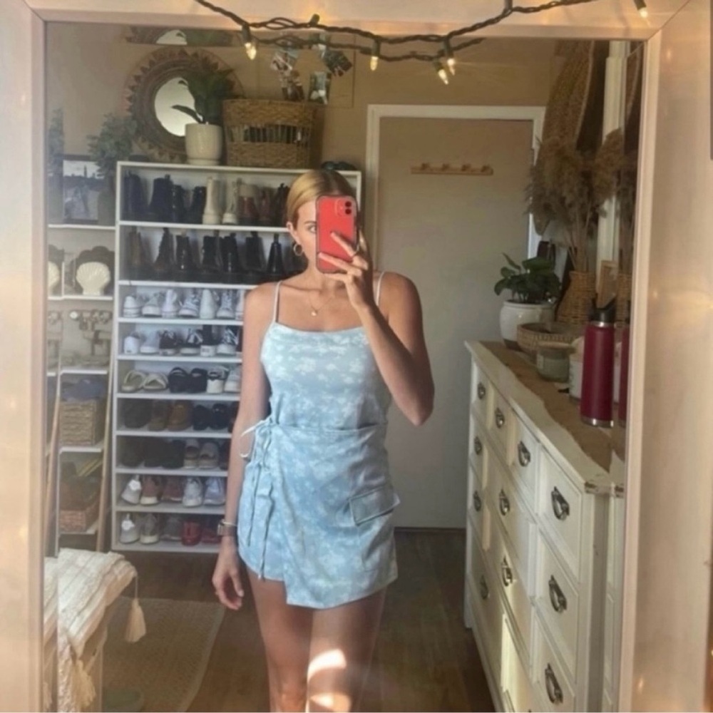 Urban Outfitters jessa slinky front wrap romper